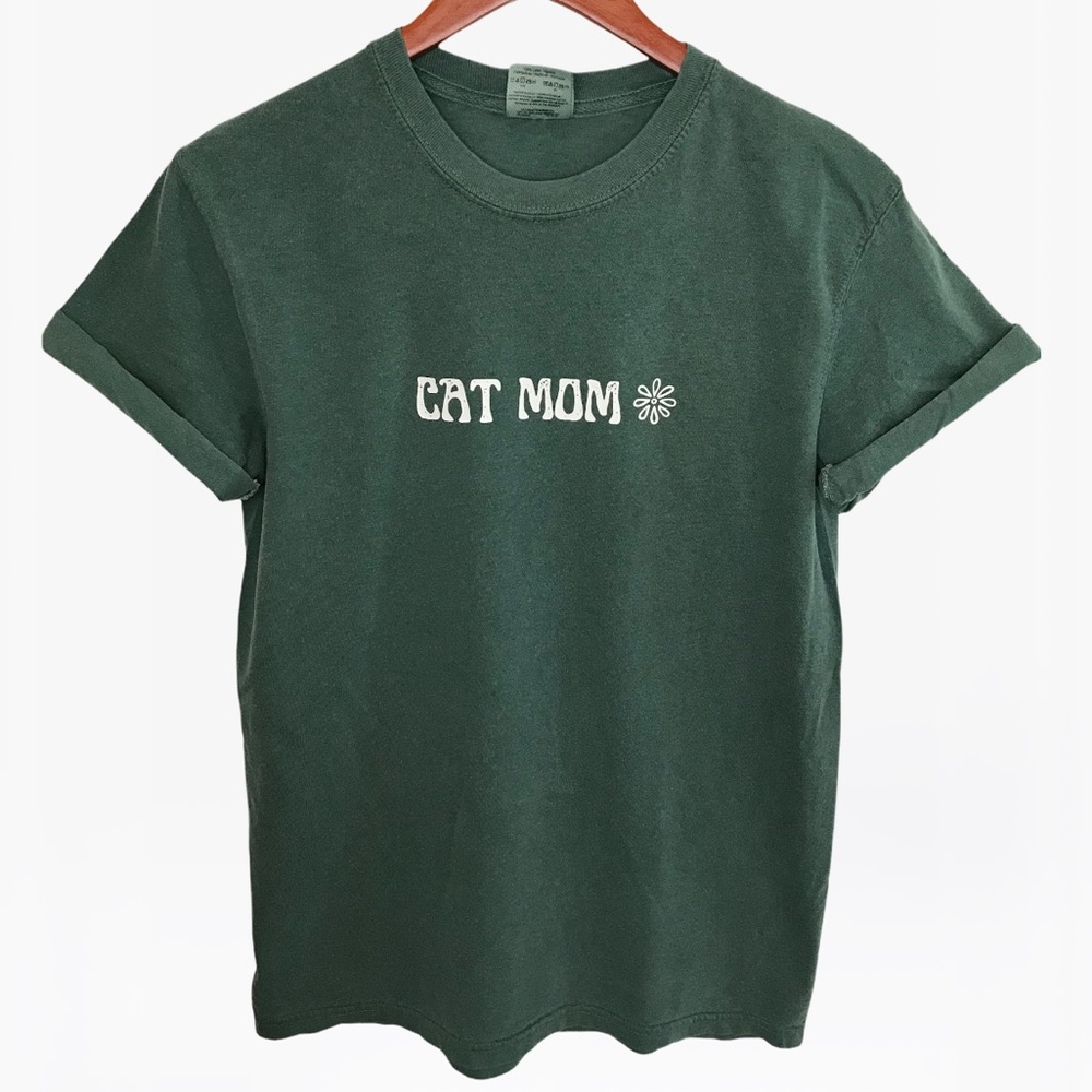 CAT MOM Unisex Adult 100% Cotton Crewneck T-Shirts - Various